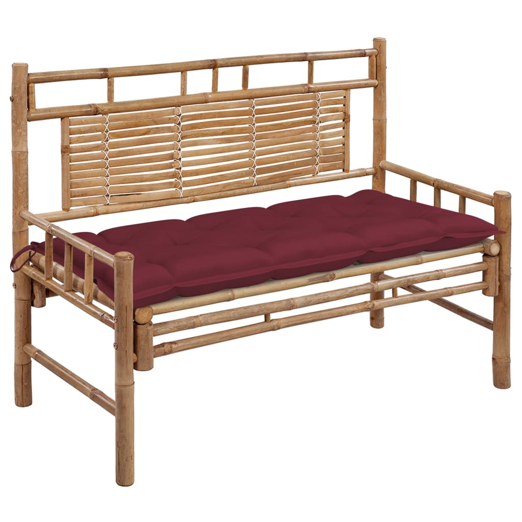 vidaXL Banc de Jardin avec Coussin 120 cm Bambou