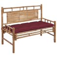 thumbnail image 1 of vidaXL Banc de Jardin avec Coussin 120 cm Bambou, 1 of 5