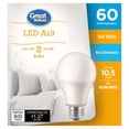 thumbnail image 2 of Great Value 60W A19 Soft White LED bulbs 2-pack, 2 of 3