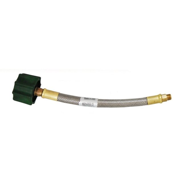 Marshall Excelsior Tuyau de Propane MER425SS-15 pour Raccorder des Bouteilles de Propane au Régulateur de Propane; avec Protection Thermique; Longueur de 15 Pouces; Acier Inoxydable Tressé et Laiton