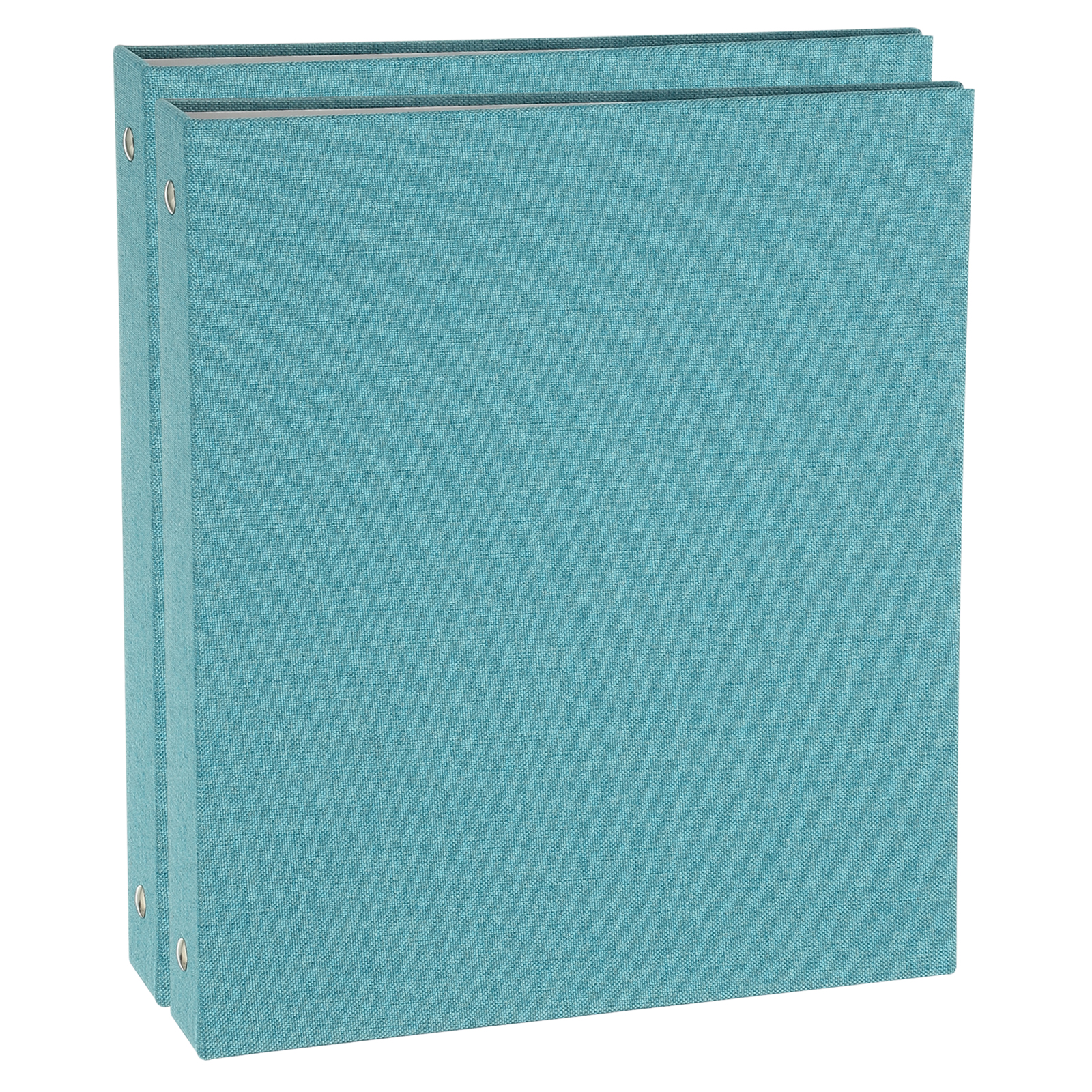 Uxcell 3 Ring Binder, 2 Pcs A5 Size Flexible Round Binder Big Capacity Linen Planner Binder for Business Home Classroom, Sky Blue