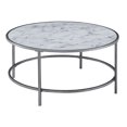 thumbnail image 1 of Convenience Concepts Gold Coast Table Basse Ronde en Faux Marbre avec Cadre Métallique Robuste, Blanc, 1 of 4