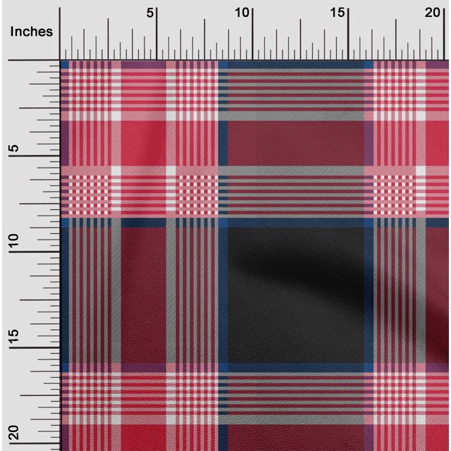 oneOone Polyester Lycra Fabric Tartan Check Print Sewing Fabric BTY 56 Inch Wide