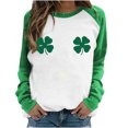 thumbnail image 1 of QIPOPIQ T-Shirts à Manches Longues à Col Rond pour Femmes T-Shirts de la Saint-Patrick Hauts T-Shirt Imprimé Trèfle T-Shirt Vert Porte-Bonheur T-Shirts de la Saint-Patrick Chandails pour Dames T-Shirts Imprimés Offres, 1 of 6