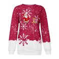 thumbnail image 4 of Fridja Mode Femme Col Rond Noël Manches Longues Hauts Blouse Pull Chandail en Molleton, 4 of 5