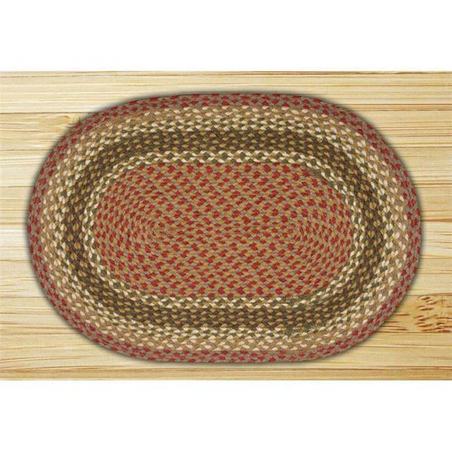 Capitol Earth Rugs 13-024 Olive-Burgundy-Gray Jute Braided Rug
