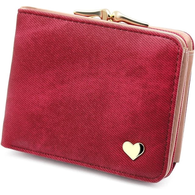Ladies Short Purse Wallet with Small Heart Decoration