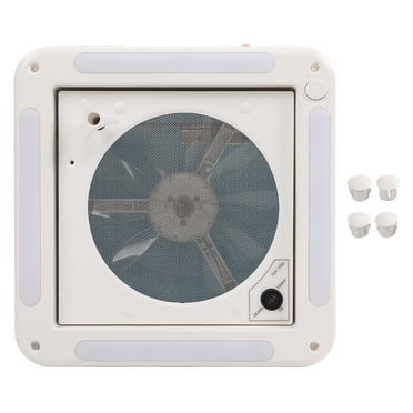Ventilateur de Ventilation de Toit pour VR 12V 360x360mm 10 Pales Double Mode Entrée d'Air Sortie 4 Lumières DEL pour Caravane Fourgonnette Remorque