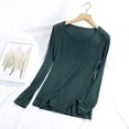 thumbnail image 2 of Besolor T-Shirts de Pyjama pour Femmes Grande Taille à Col Rond à Manches Longues Chemise de Nuit Fine Décontractée Confortable T-Shirts de Couleur Unie Vêtements de Nuit, 2 of 7