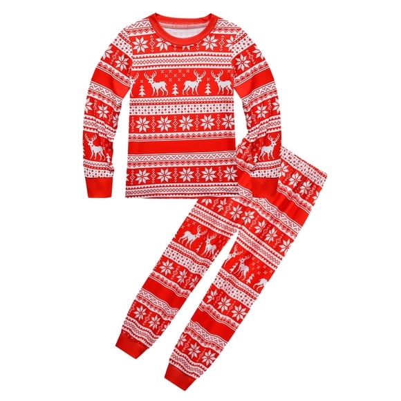 Hfolob Ensemble pour Filles Pyjama de Noël pour Enfants à Manches Longues Ensemble Assorti des Fêtes Tout-Petits Garçons Filles Enfants Pyjamas de Noël