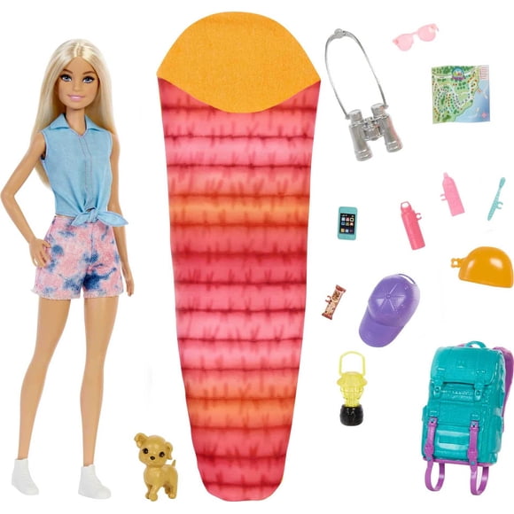 Barbie Doll and Accessories, It Takes Two &acirc;??Malibu&acirc;? Camping Doll with Pet Puppy and 10+ Accessories