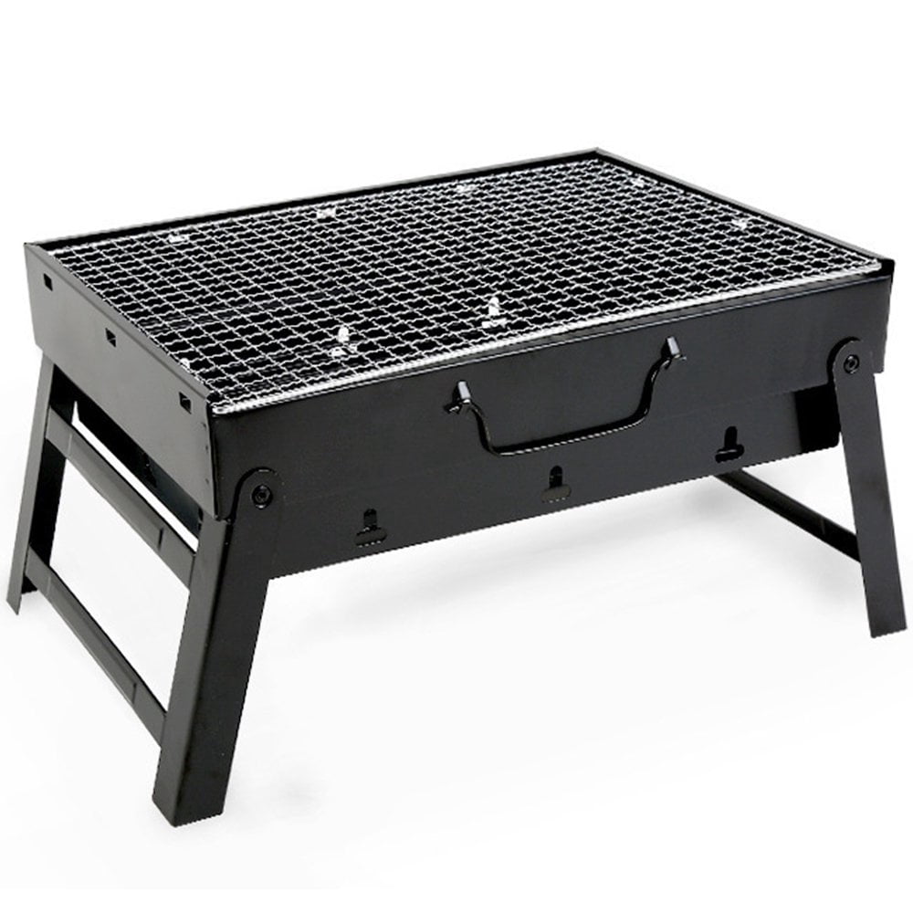 Portable Barbecue Charcoal Grill Foldable BBQ Grill Stainless Steel Wood Burning BBQ Stoves Outdoor Camping Barbecue Cooking Grills Stoves Smokers Tool for Picnic Beach Backyard