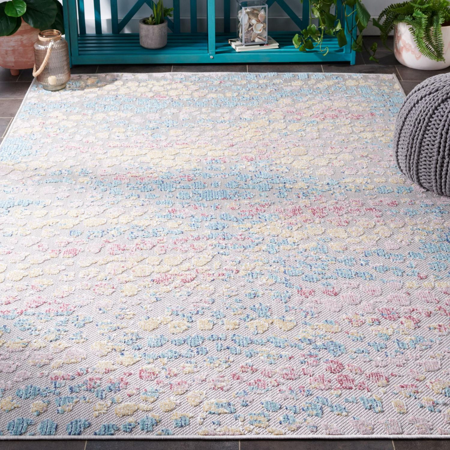SAFAVIEH Cabana Lue Abstract Indoor/Outdoor Area Rug