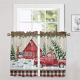 thumbnail image 1 of Innerwin Rideaux de Cuisine de Noël à Poche pour Tringle Panneaux Courts 1/2 Pcs Demi-Rideau Moderne de Noël Occultant de Luxe Imprimé Floral à Carreaux Imprimé Bonhomme de Neige E Rideau à 2 Pcs à Étages : L:52 Pieds' x H:54 Pieds', 1 of 1