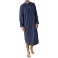 thumbnail image 2 of LSLJS Men's LeisureLong Sleeve Button Long Shirt Middle Ethnic Style Casual Youth Robe, Robes Gifts for Men, 2 of 9