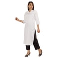 thumbnail image 4 of Moomaya Blouses Unies à Plis Nervurés pour Femmes Kurti Ethnique Indien Décontracté Kurta en Coton, 4 of 7