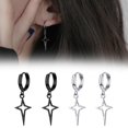 thumbnail image 2 of Hollow Dangle Earring Star Small Hoop Earring Teen Girls Huggiฅ Dainty, 2 of 8