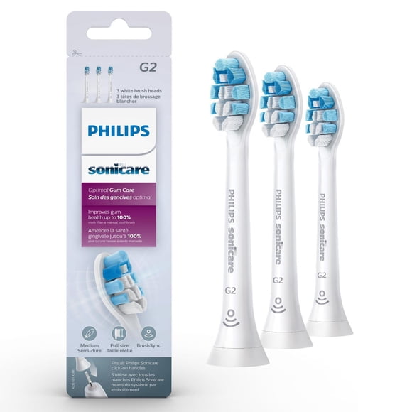 Philips Sonicare Optimal Gum Health replacement toothbrush heads, HX9033, White