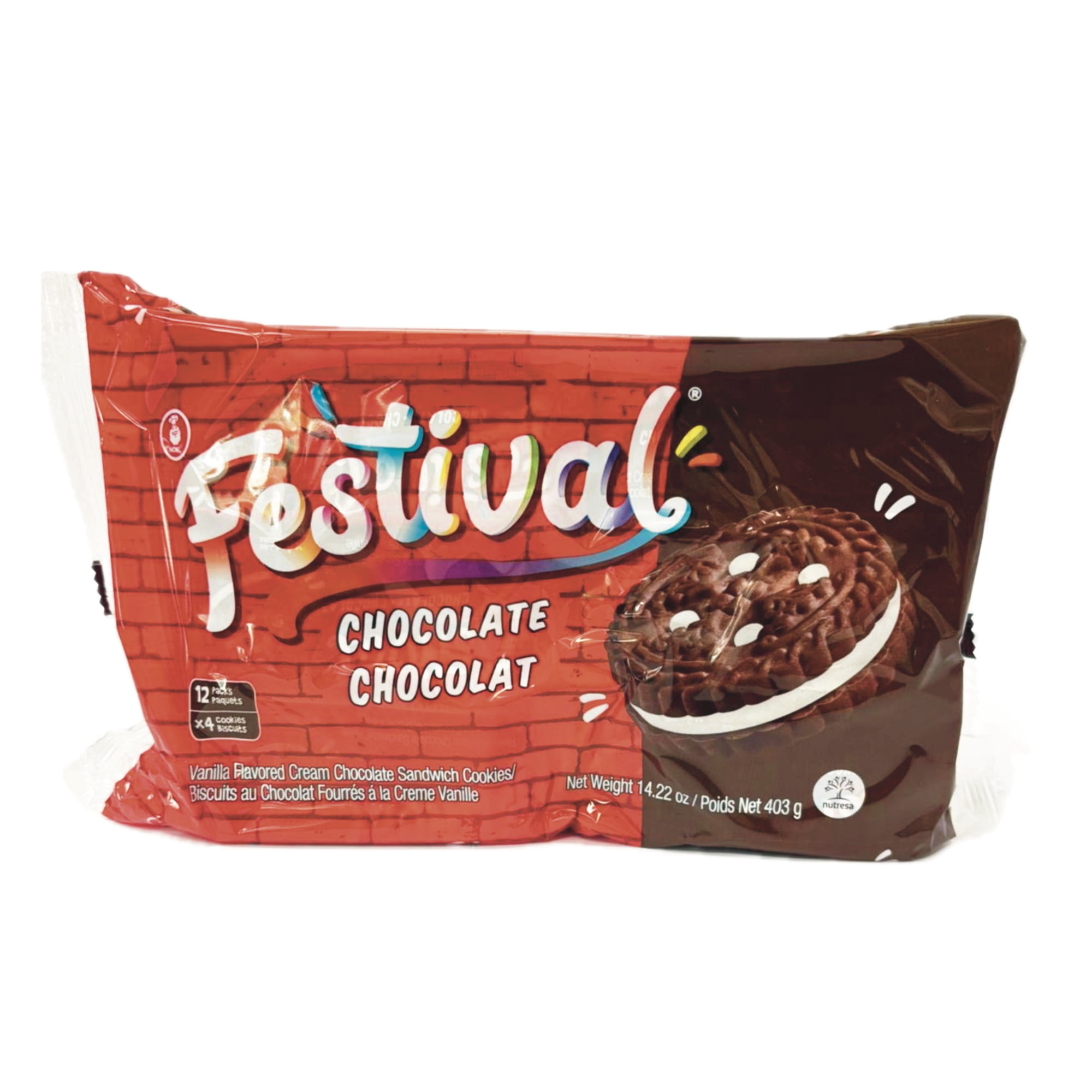 Biscuits au chocolat fourrées de crème de vanille Festival