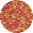 thumbnail image 1 of Ahgly Tapis de Zone Rond Orange Citrouille Transitionnel Lavable en Machine, 6 Pieds Rond, 1 of 7
