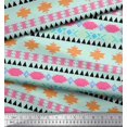 thumbnail image 3 of Soimoi Green Georgette Viscose Fabric Aztec Geometric Print Sewing Fabric Yard 42 Inch Wide, 3 of 3
