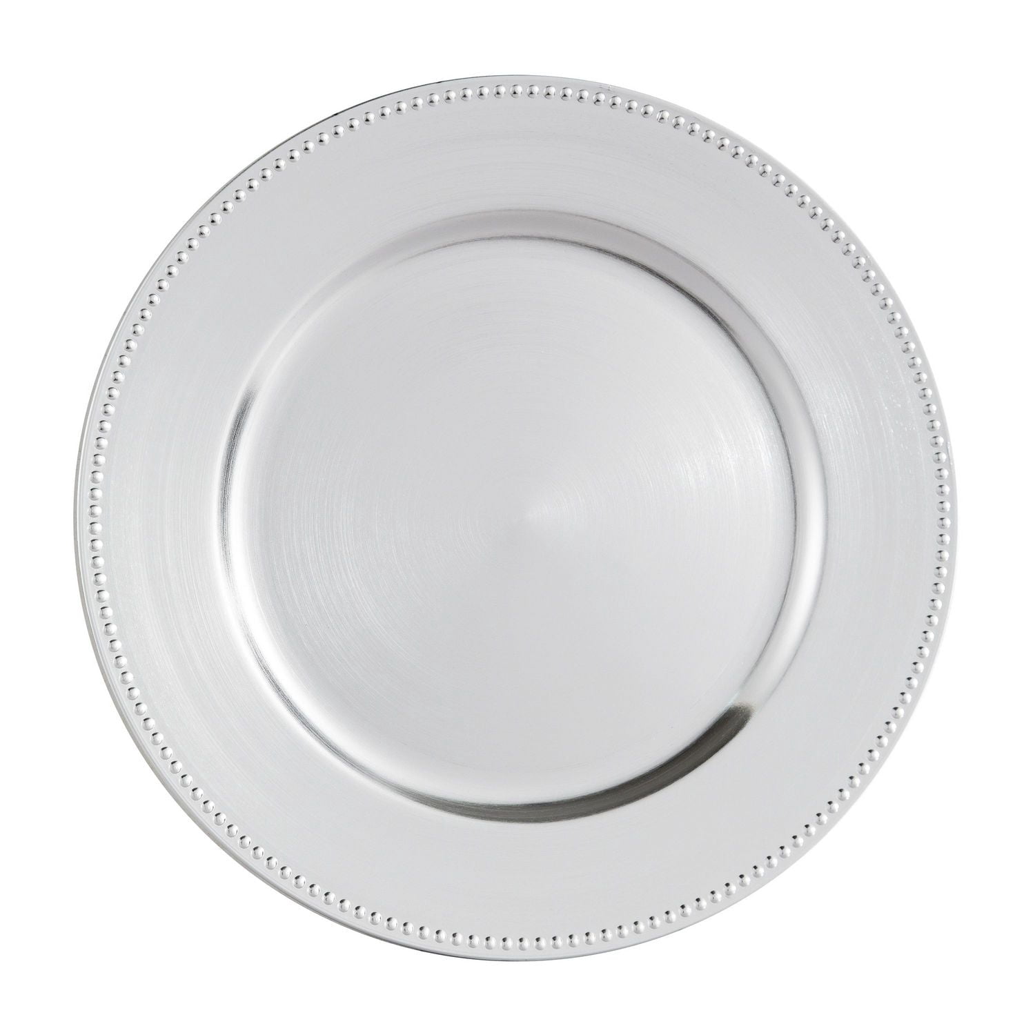 Holiday Time 13-Inch Embossed Charger Silver-Pack of 4