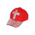 thumbnail image 1 of Casquette de Baseball à Croix et Visière Cloutées - Rouge, 1 of 1
