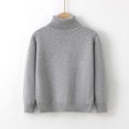 thumbnail image 2 of Dealovy Toddler Baby Sweaters Solid Color Pullover Basic Top Kids Fall High Neck Long Sleeve Cotton Blouses, 2 of 6