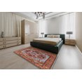 thumbnail image 4 of Ahgly Company Indoor Square Mid-Century Modern Red Oriental Area Rugs, 6' Square, 4 of 6