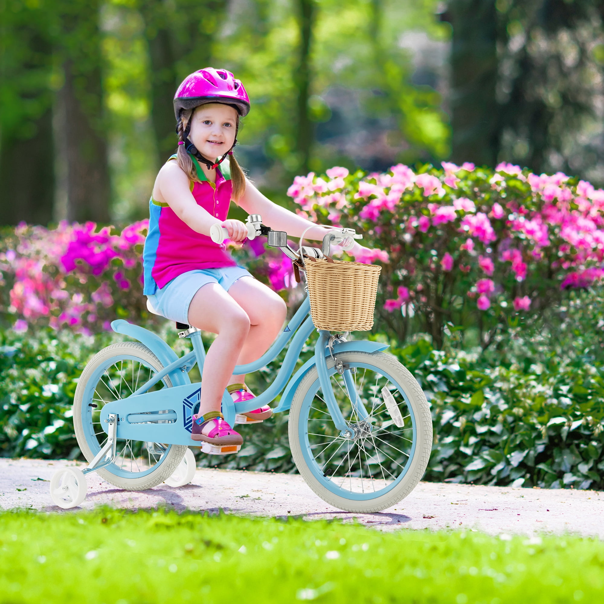Gymax 18'' Retro Style Kids Bike Bicycle w/ Height Adjustable Handlebar & Seat Blue