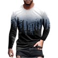 thumbnail image 1 of Chemise à Manches Longues pour Homme Mode Homme Décontractée Col Rond Chandail à Enfiler Imprimé T-Shirt à Manches Courtes Blouse, 1 of 3