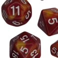 thumbnail image 1 of 7x dés en Polyéthylène Ensemble de dés Lisses D4-D20 pour Apprentissage des Mathématiques Jeux de Table Rouge Jaune, 1 of 7