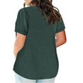 thumbnail image 4 of 2025 Ladies Top V NeckPrint Shirt Solid Color Short Plus Size Scrub Tops Sleeve Pocket Loose T Tops Plus Size, 4 of 4