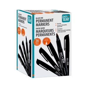 Stylo + Marqueurs permanents, Fine Tip, Noir, 36 Nombre
