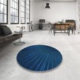 thumbnail image 4 of Ahgly Company Tapis d'Intérieur Lavable à la Machine, Carré, Transitionnel, Bleu, Tapis de Zone, 7 Pieds Carré, 4 of 7