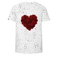 thumbnail image 5 of Ounisa T-Shirts Graphiques Cœur d'Amour Mignons pour Femmes Coupe Ample Manches Courtes, 5 of 5