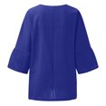 thumbnail image 5 of Hauts à Manches Longues pour Femmes Été Aguichant Imprimé Régulier Bouton Col Rond Manches Courtes Femmes Haut à Manches Courtes Chemise à Manches Longues Femmes en Liquidation, 5 of 5