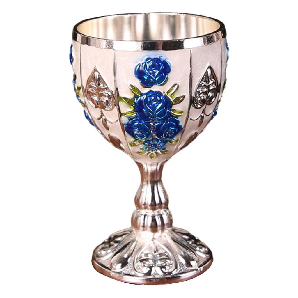 yuksok Calice Rétro Élégant Fait à la Main Tasse Bar Dîners Fêtes Déco Bleu