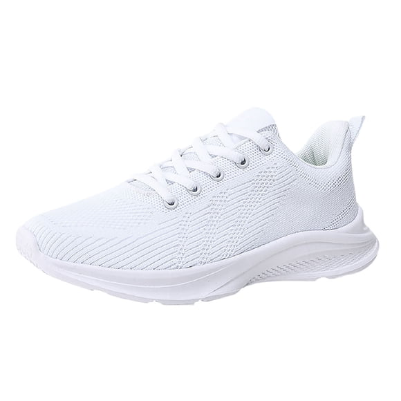 HBFAGFB Womens Sneakers Lace up Sports Shoes Breathable and Lightweight Running Shoes White Size 41