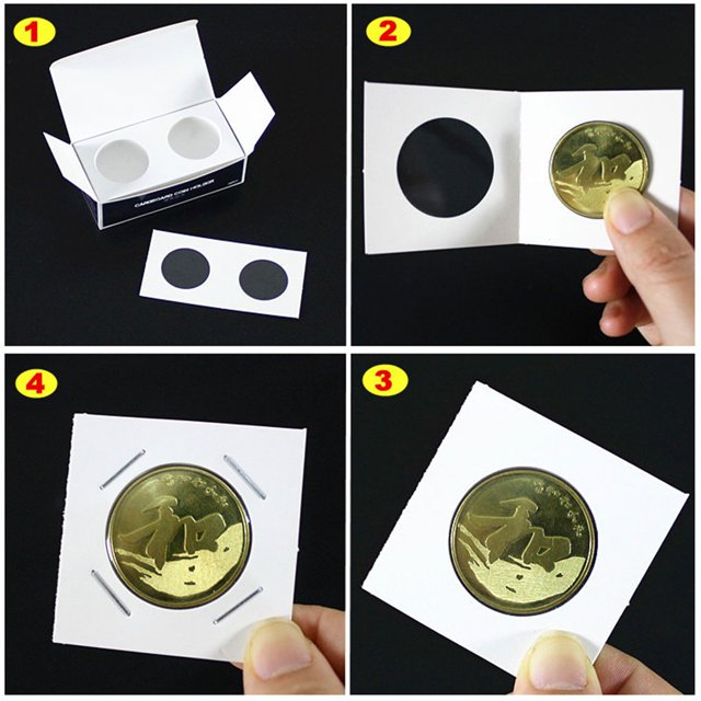 50Pcs Coin Album Lightweight Smooth Small Size Multi Kinds Stamp Holders Multi Kinds Retro Style Collection Organizer Hard Souvenir White 8