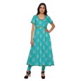 thumbnail image 1 of Moomaya Robes Imprimées à Fente avant pour Femmes Kurti à Manches Courtes Tenue d'Été, 1 of 6