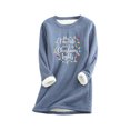 thumbnail image 2 of Chandails à Capuchon pour Adolescentes Femmes et Hiver Décontracté Mode Tempérament Peluche Chaude sous-Couche Imprimé de Noël Manches Longues Col Rond Hauts Chandails à Capuchon Femmes en Liquidation, 2 of 6