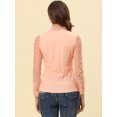 thumbnail image 4 of INSPIRE CHIC Blouse à Pois Semi-Transparente à Manches Longues pour Femme à Col Noué Rose m, 4 of 5
