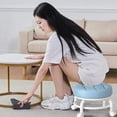 thumbnail image 2 of Blue Universal Wheeled Low Stool Multifunctional Rolling Design Durable Pu Leather Lightweight Portable For Home Office Seating #575PA, 2 of 8