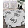 thumbnail image 3 of Ahgly Tapis d'Intérieur Lavable en Machine Carré Transitionnel Gris Platine, 5 Pieds Carré, 3 of 7