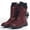 Red, variant on LSLJS Women's Mid-Calf Winter Snow Boots New Woolen Yarn Snow Back Strap Plus Size Shoes Outdoor Walking Boots