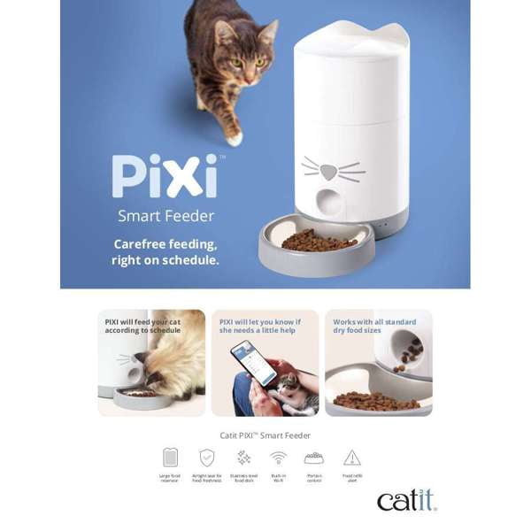 Catit PIXI Distributeur Automatique Intelligent pour Chats avec Application de Contrôle à Distance