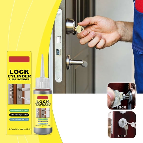 Dvkptbk Lock Core Lubricating Graphite Lock Cylinder Lubricant Spray Dry Powder Lock Key Antirust Maintenance Multi-purpose Lubrication Tool Lock Core Lubricating