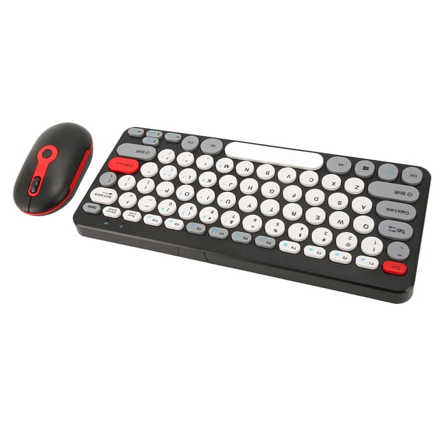 Clavier et Souris Sans Fil Combo, Clavier d'Ordinateur Ergonomique Pleine Taille avec Repose-Poignet, Souris Sans Fil Réglable 3DPI, Compatible OS
