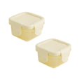 thumbnail image 1 of Oleegame 2PC Produce Storage Mini Plastic Food Storage Containers With Lids, Small Airtight Containers, Square School Lunch Containers For Children, Leftover Food Containers Yellow, 1 of 3